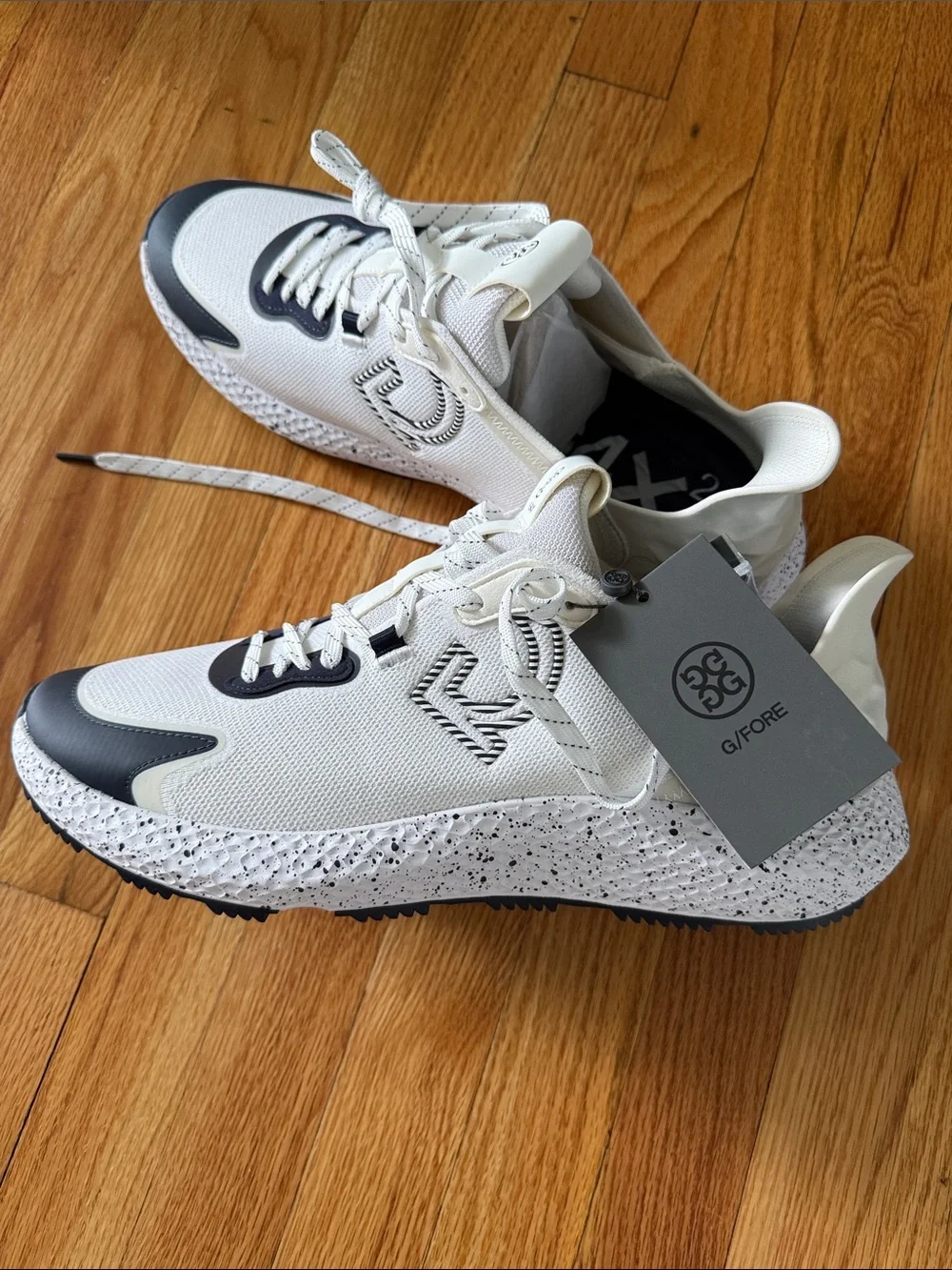G/FORE Men's White and Navy Golf Shoes